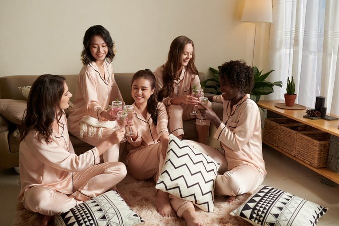 Young Women at Sleepover Party