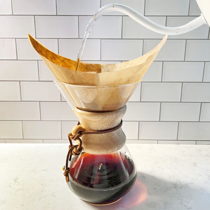 using a Chemex pour over to make coffee