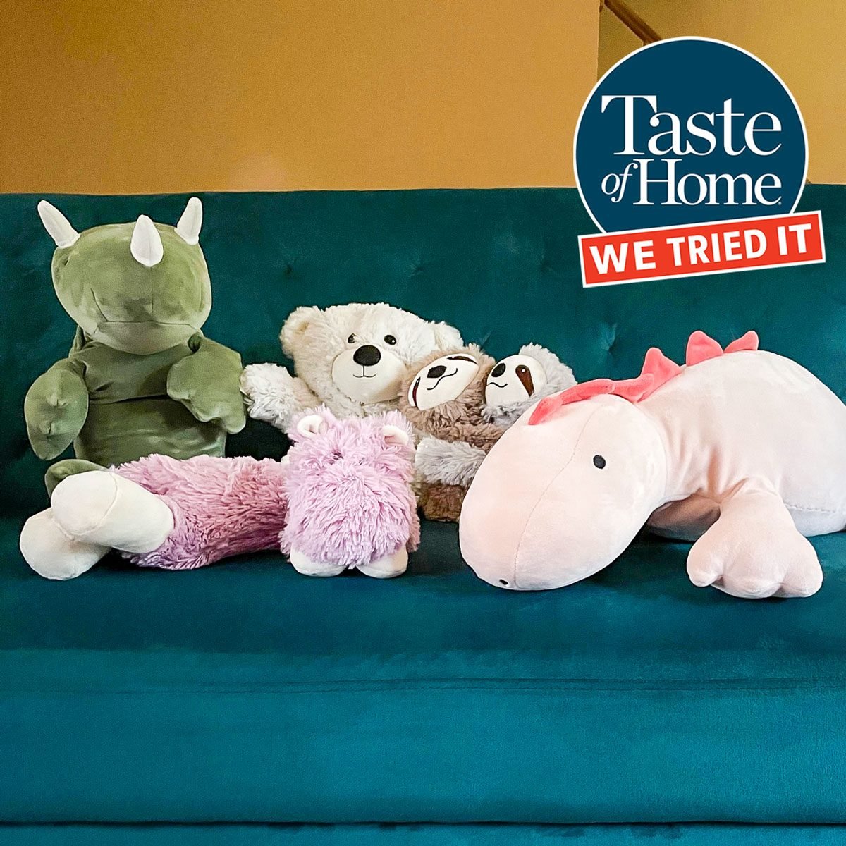 Group of weighted stuffed animals