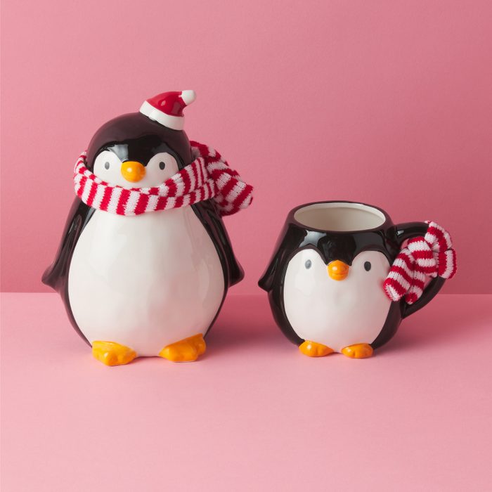 Ceramic Penguin Cannister And Mug 