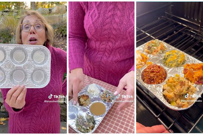 Collage Of Tiktok Showing How To Use Thanksgiving Leftovers