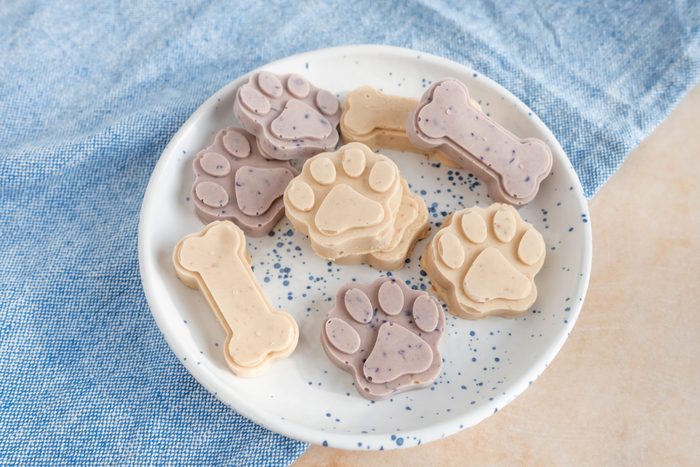 Frozen Dog Treats on a white plate