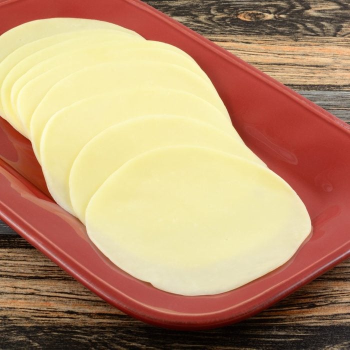 Provolone cold cut cheese slices