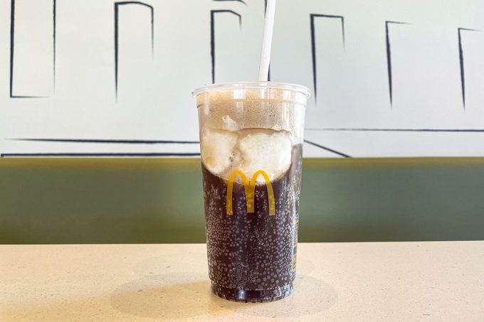 McFloat on a table at McDonald's