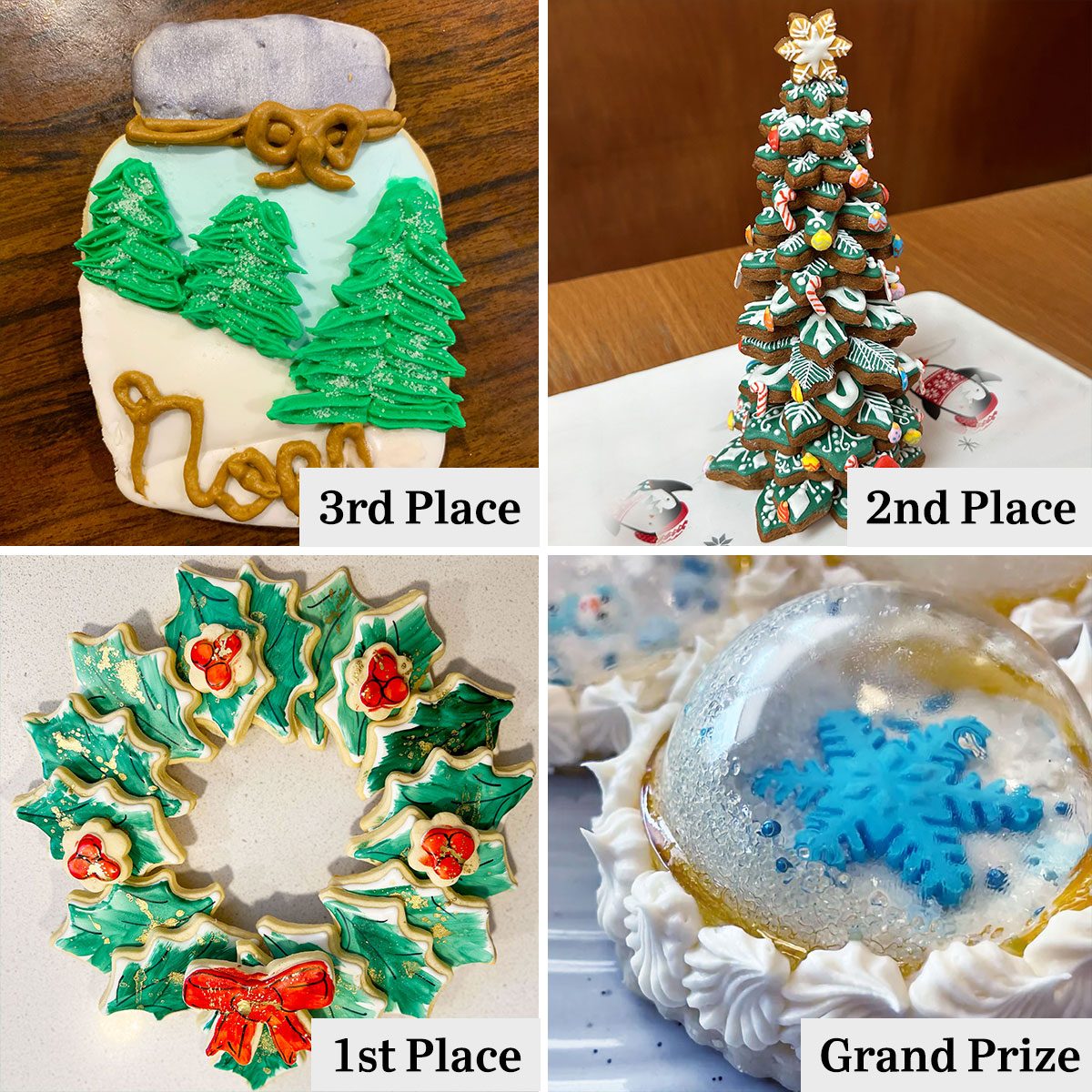 Holiday Cookie Decorating Contest Winners Labelled
