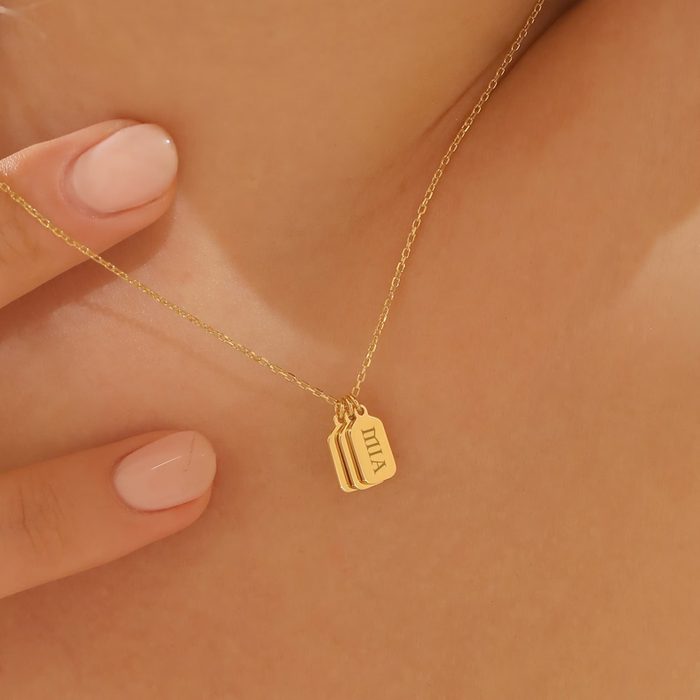 14 K Solid Gold Personalized Bar Tag Ecomm Via Etsy.com