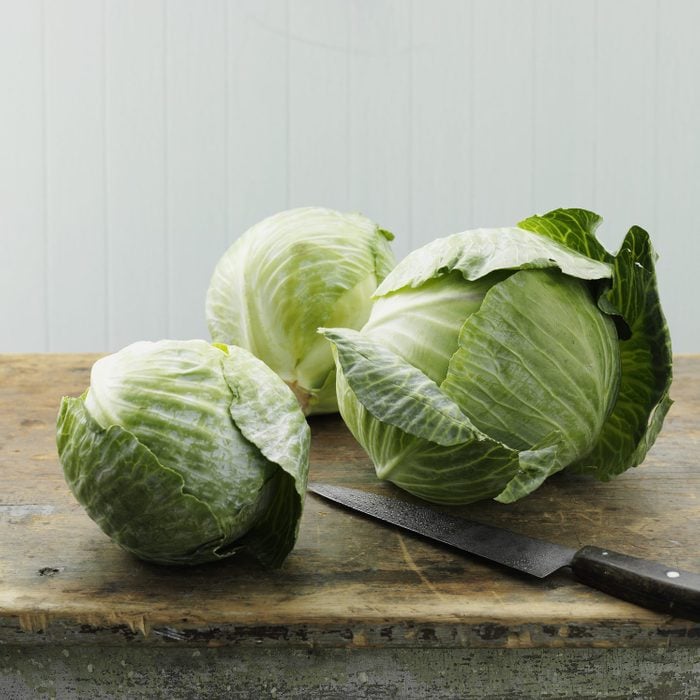 Asian cabbage on cutting board