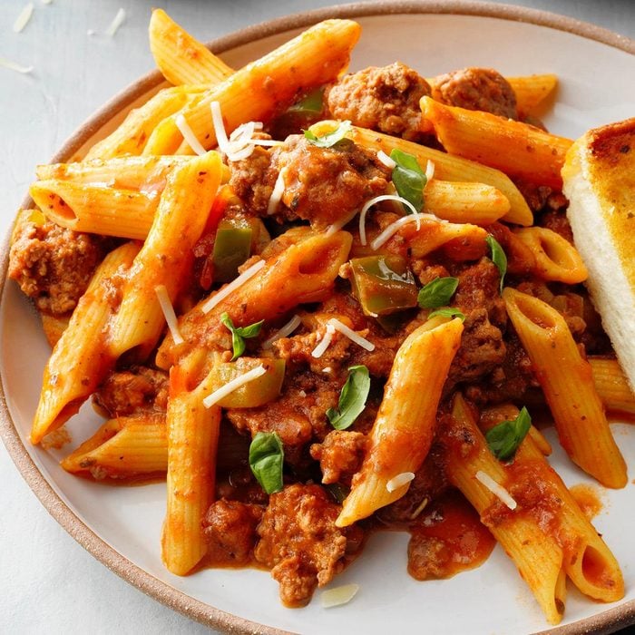 Pressure-Cooker Penne with Meat Sauce