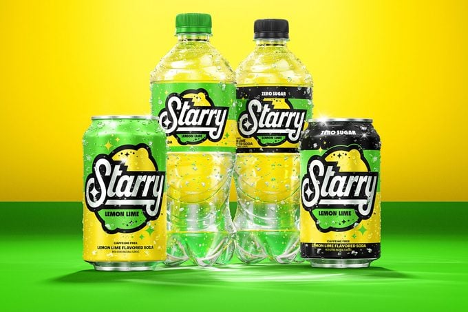 Starry Lemon Lime Soda Bottles and Cans