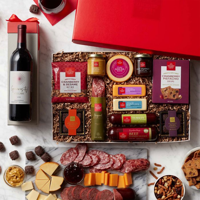 Charcuterie and Chocolate Gift Box with Wine