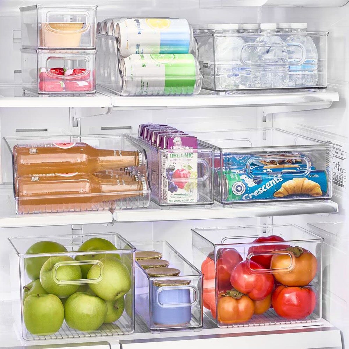 Fridge Organizer Bins Can Drink Dispenser Holder Refrigerator