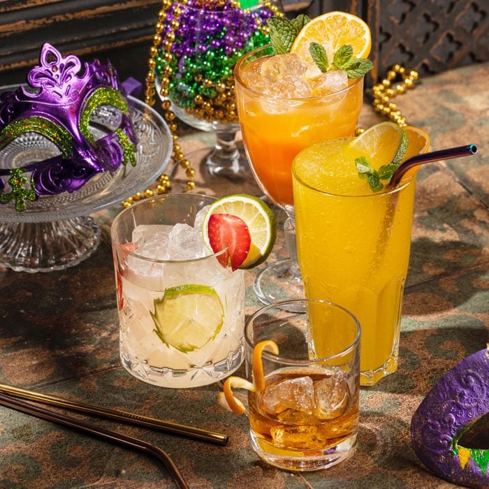 Mardi Gras themed cocktails in New Orleans