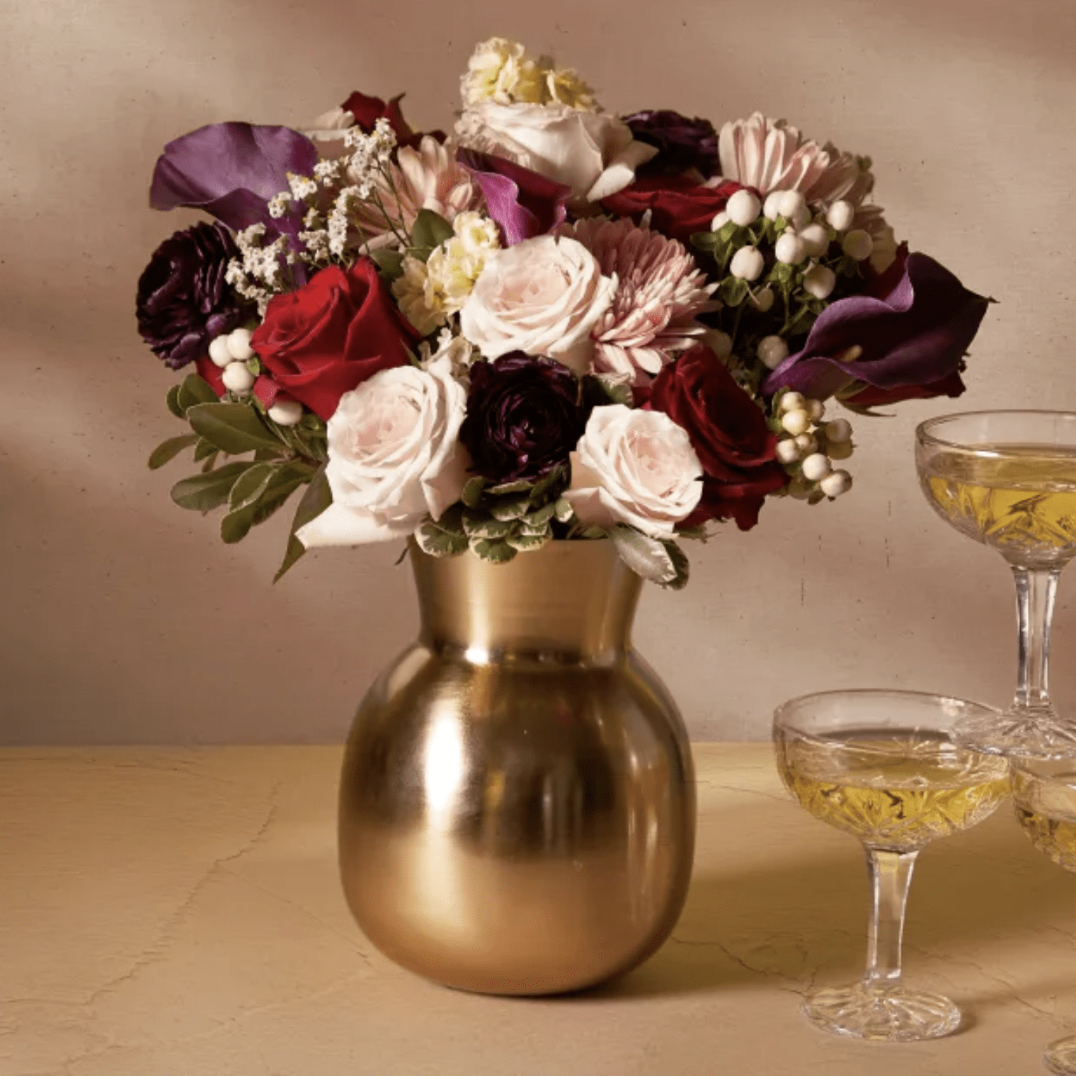 Floral Wine Glasses from Venus et Fleur Valentine's Day Gifts
