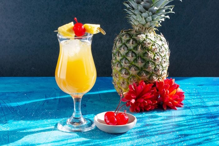 Cuban Breeze Cocktail with a pineapple
