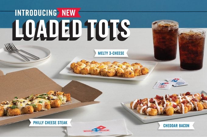 Dominos Loaded Tots With Labels Courtesy Dominos Pizza, Llc