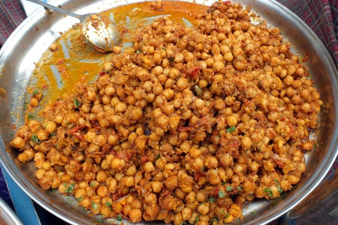 aloo chat -the local food flavors are being sold to the customers.