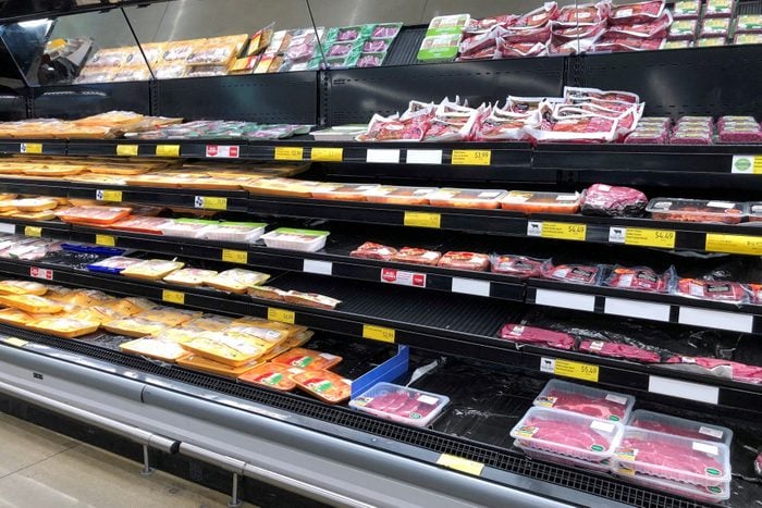 meat aisle at Aldi grocery