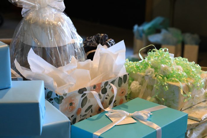 Assortment of wrapped gifts