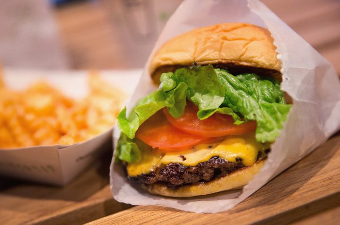 Cheeseburger and French Fries served up at a Shake Shack restaurant