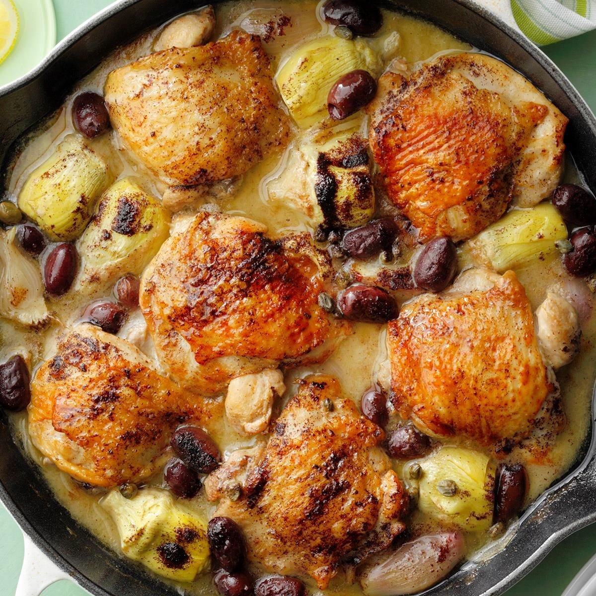 Mediterranean Braised Chicken Thighs Exps Rc22 269091 Dr 08 10 5b