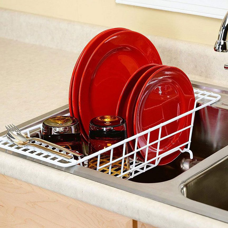 Multifunctional Over The Sink Dish Drying Rack with Non-Slip Feet 3 Tier  Large Kitchen Sink Shlef Dish Rack Over The Counter Dish Drying Rack