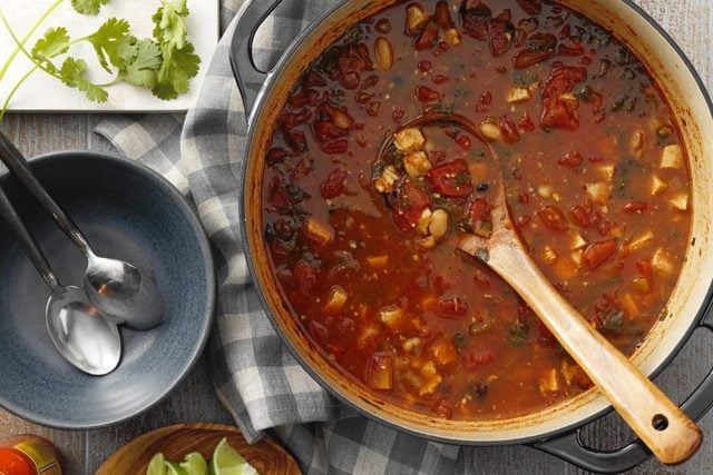Taste Of Home's Kickin' Chicken Taco Soup Recipe