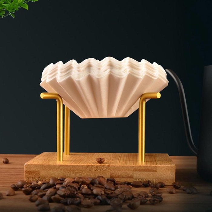 Bamboo And Brass Coffee Filter Holder