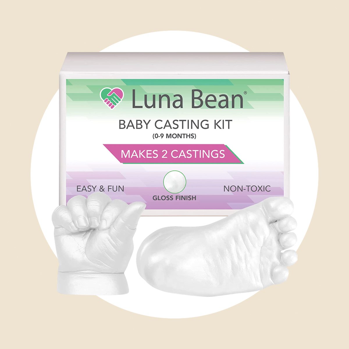 Luna Bean Baby Keepsake Foot & Hand Casting Kit - Mold Casting Kit - First  Mothers Day Gifts DIY, Baby Keepsake Kit Gender Neutral Baby Shower Gifts