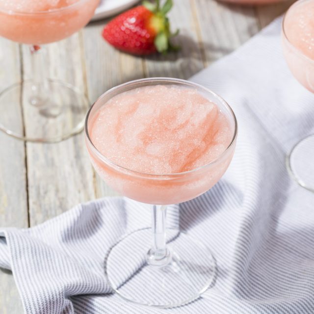 Cold Refreshing Frozen Ros Wine Cocktail