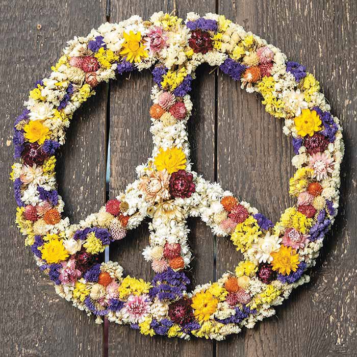 Peace Sign Floral Wreath