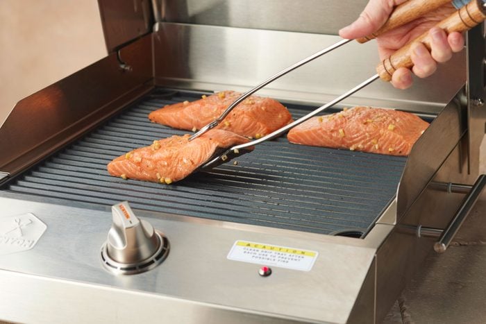 salmon in a grill