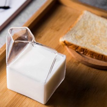 This Glass Milk Carton Is The Cutest Storage Spot For Your Coffee Creamer