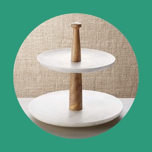 Marble Tiered Serving Tray Via Crateandbarrel.com Ecomm