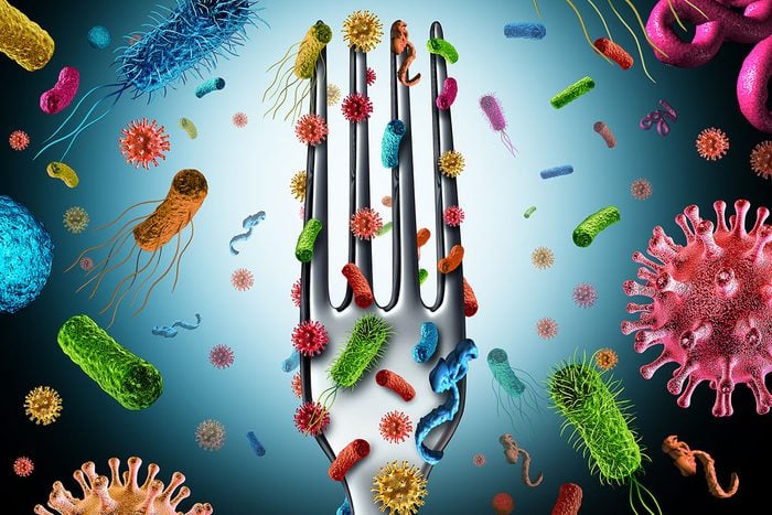 Bacteria And Germs On a Fork