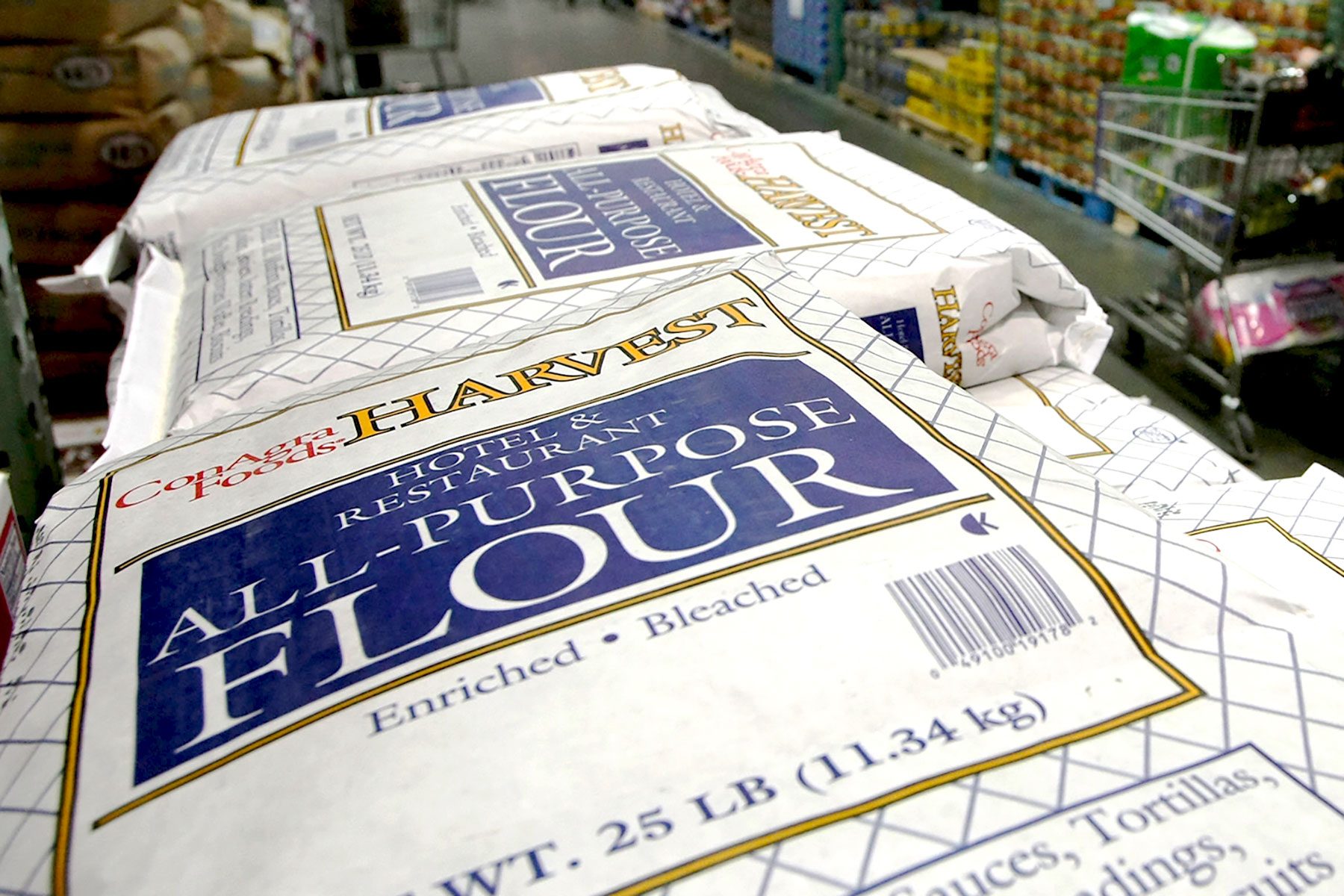 Bags of Flour Displayed at a Costco Store in San Francisco, California