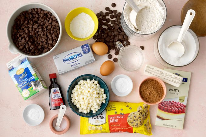 ingredients for black tie mousse cake