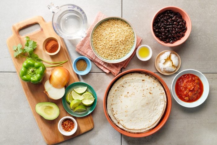 ingredients for vegan burritos