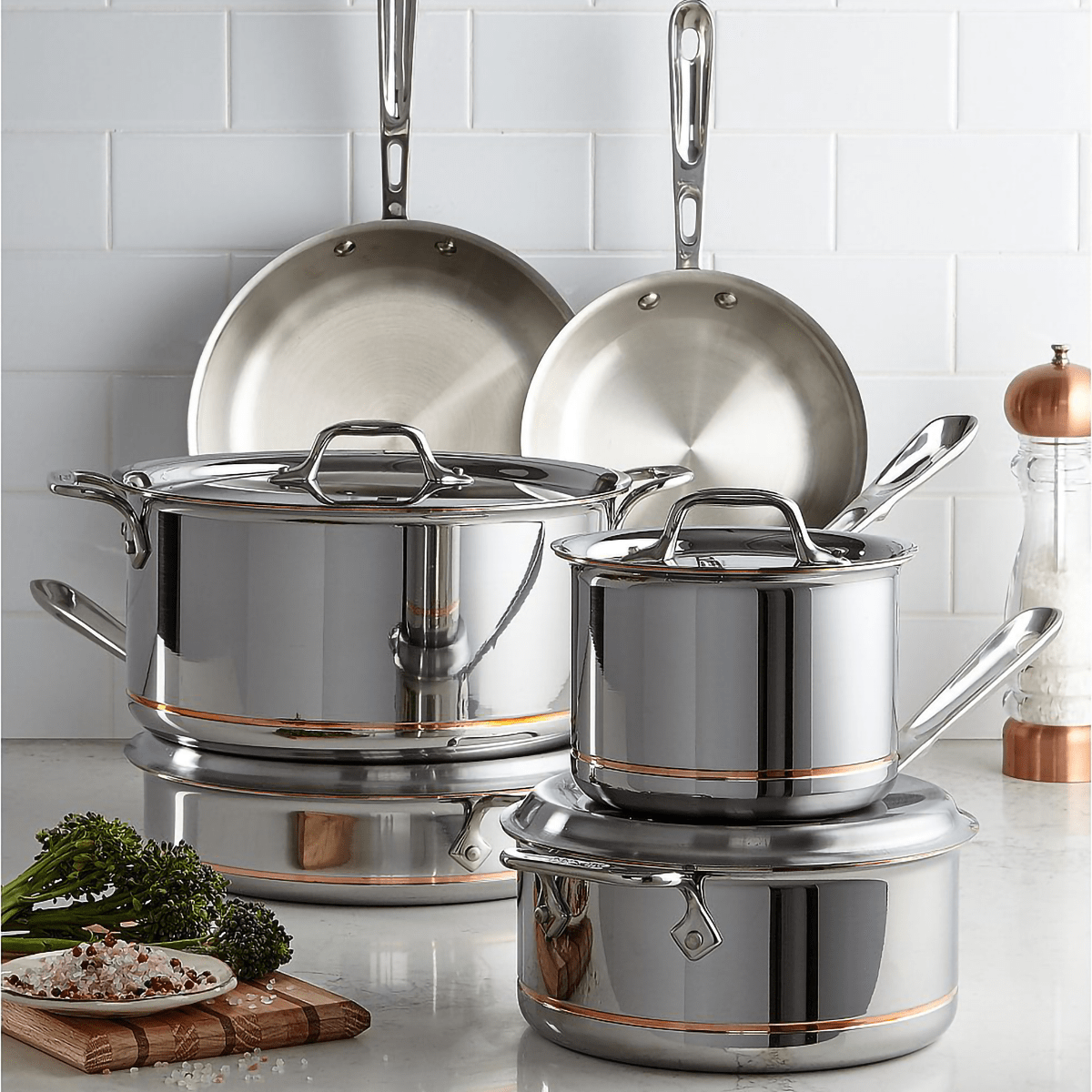 All-Clad Copper Core 14-Piece Stainless Steel Cookware Set