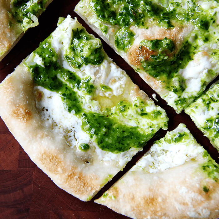 Ramp Pesto And Burrata Pizza