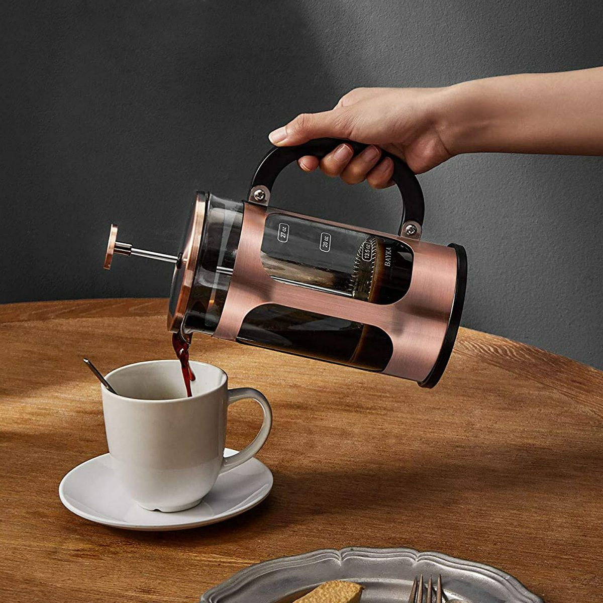 Fellow Clara French Press Coffee Maker, Double Wall Vacuum, 24 oz.