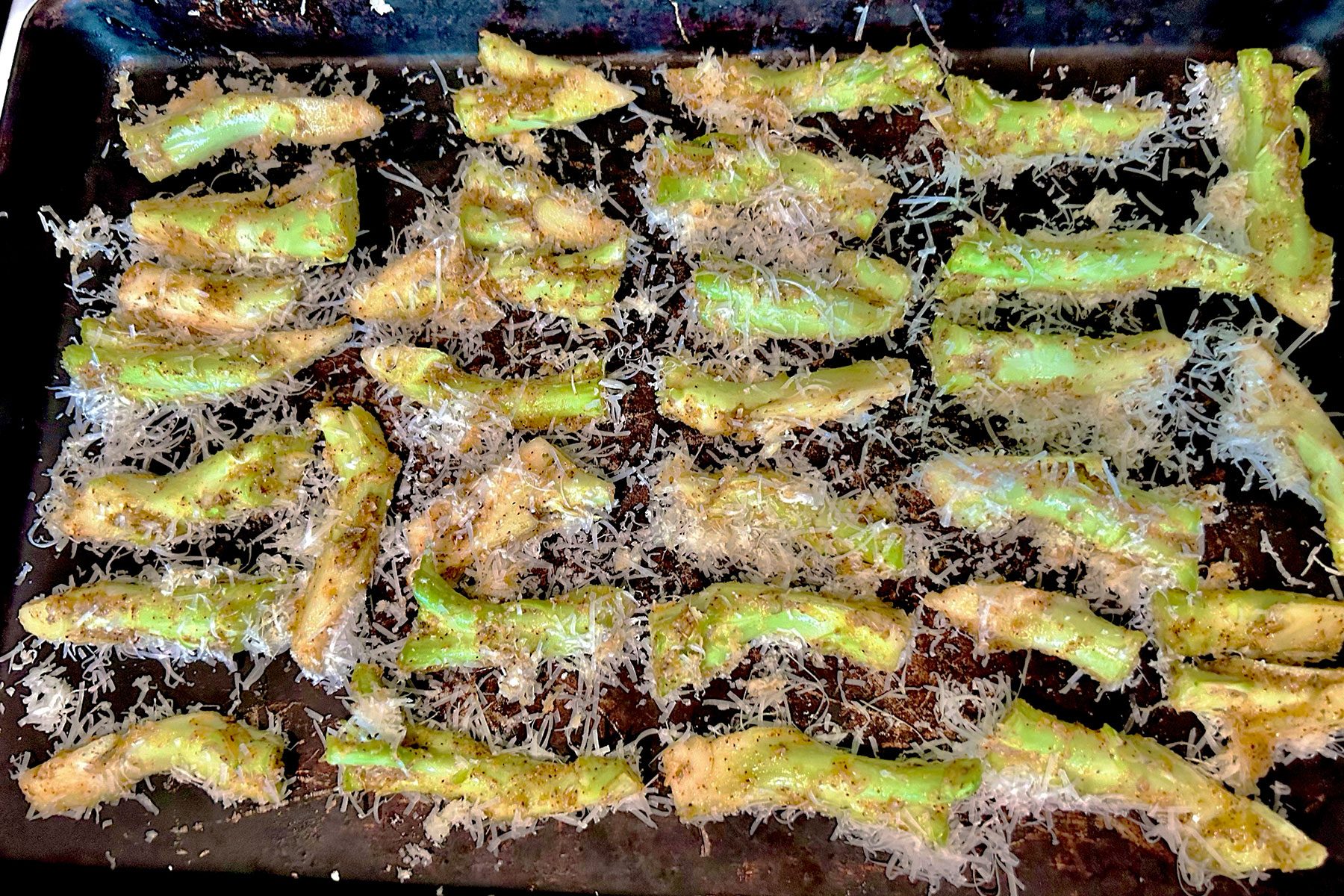 Baking Sheet Crispy Parmesan Broccoli Sticks Jason Wilson Toh
