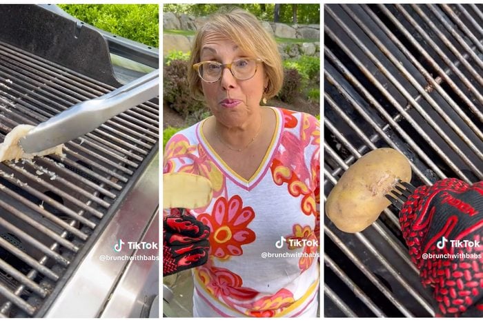 Potato Grill Cleaning Nonstick Hack Via @BrunchWithBabs TikTok