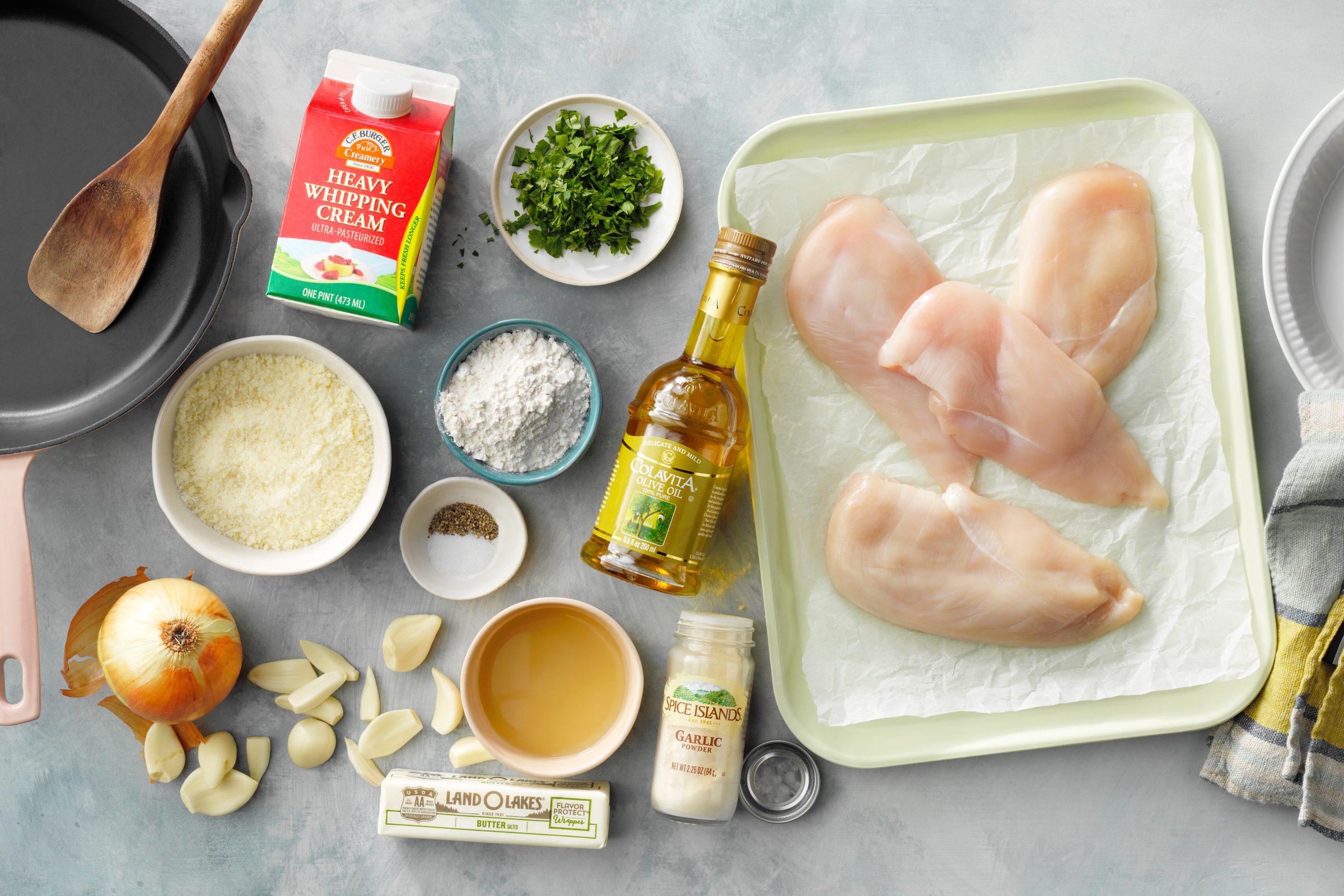 ingredients for Creamy Garlic Chicken