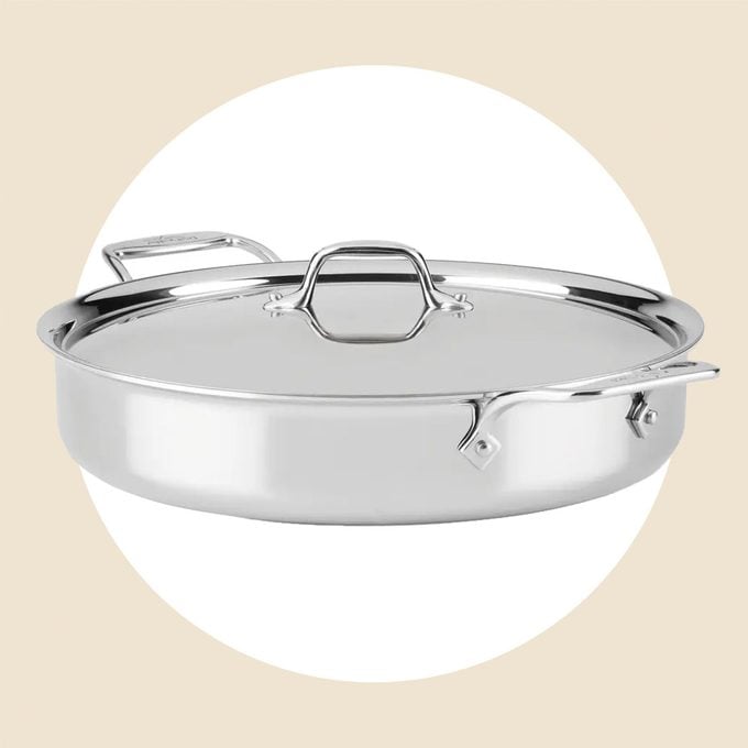All Clad D3 Stainless 3 Ply Bonded Cookware Mother Of All Pans With Lid 6 Quart