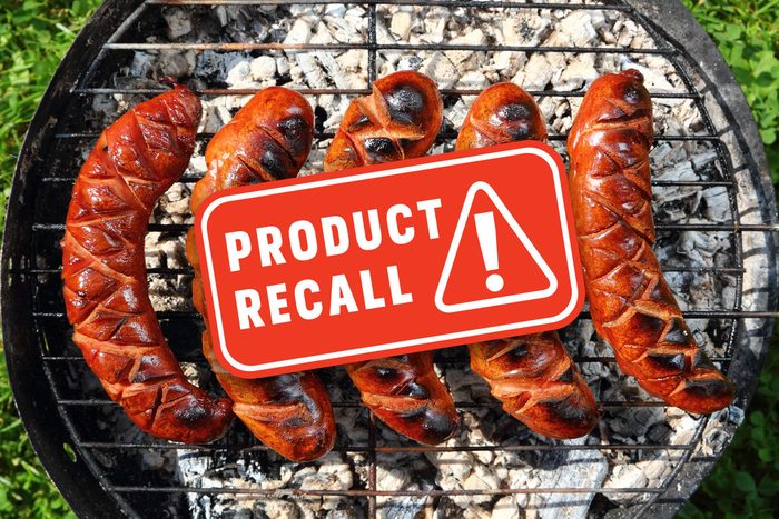 Johnsonville Smoked Sausage Recall with Sausages grilling on a sunny day