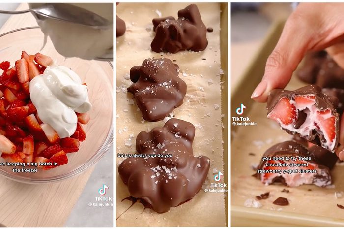 Strawberry Yogurt Choclate Covered Clusters Via KaleJunkie TikTok