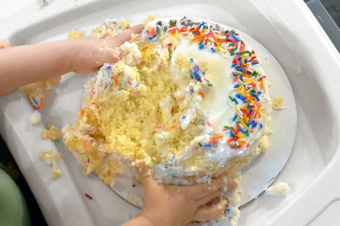 Smash Cake Being Smashed By Toddler