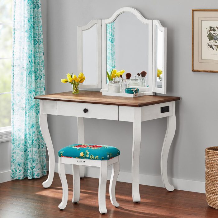 A Vanity and Stool Set