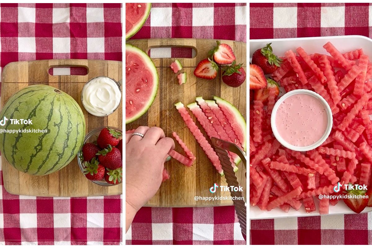 Watermelon Fries Dessert Via @HappyKidsKitchen TikTok