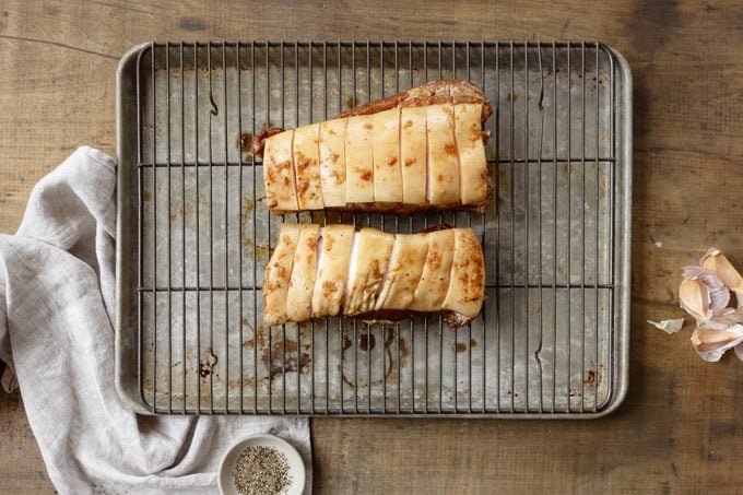 Pork Belly on a baking sheet 